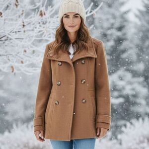 H&M Women's Tan Pea Coat